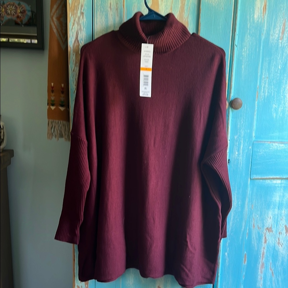 Joseph A Red Cowl Neck Sweater